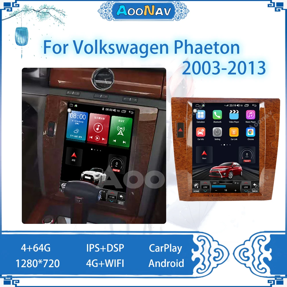 

Автомобильный радиоприемник 2 Din Android для Volkswagen Phaeton 2003-2013, мультимедийный автомобильный радиоприемник с GPS-навигацией, carplay