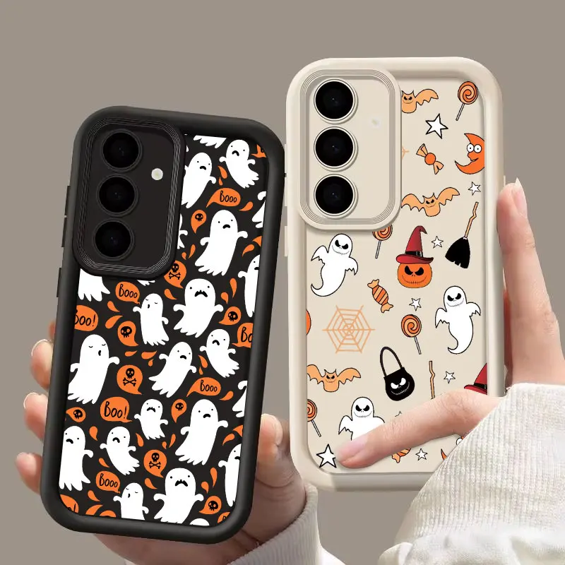 Фото Чехол Halloween Happy Ghost S26 Ultra для Samsung Galaxy S26 S25 S24 S22 S23 Ultra S21 Plus S20 FE с защитой камеры, мягкий чехол. №4