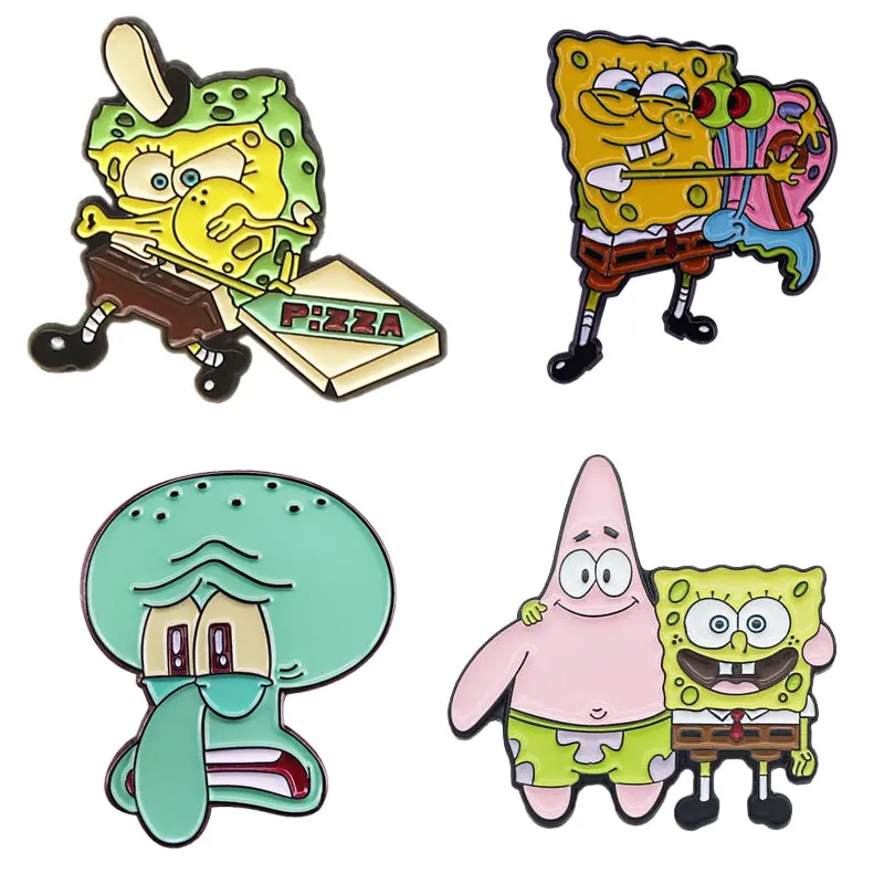 Lovely Good Friend Starfish Badge Funny Cartoon Animation Brooch Backpack Hat Bag Collar Lapel Pin Anime Gift Collection