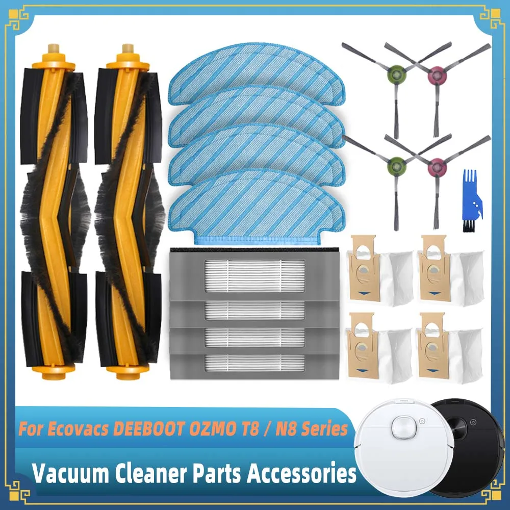 

For Ecovacs DEEBOOT OZMO T8+ / T8 AIVI / T8 Max Ecovacs DEBOT N8+ / N8 Plus / N8 Pro Spare Parts Main Side Brush Hepa Filter Mop