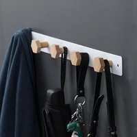 stainless steel wall hooks wooden clothes hook hat clothes rack bathroom organizer towel storage space saver kitchen