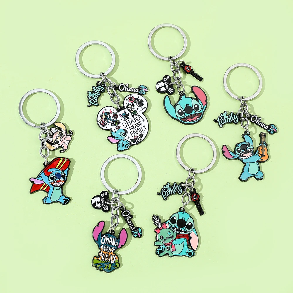 

Lilo and Stitch Keychain Anime Stitch Pendant Keychains Women Keyring Cosplay Fashion Jewelry For Motorcycle Car Keys