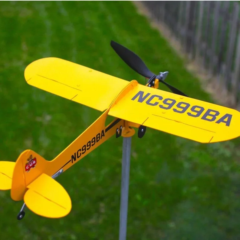 Фото Piper J3 Cub флюгер для самолета металлический садовый флюгер самолет флюгер индикатор направления ветра садовый домашний декор №4