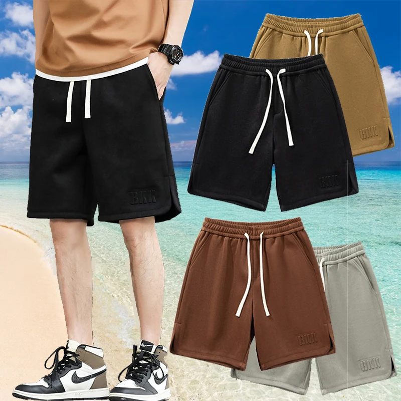 Hot Summer Men's Loose Straight Elastic Waist Thin Casual Beach Shorts Five-point Pants Loose Shorts Fitness Shorts 4 Colors
