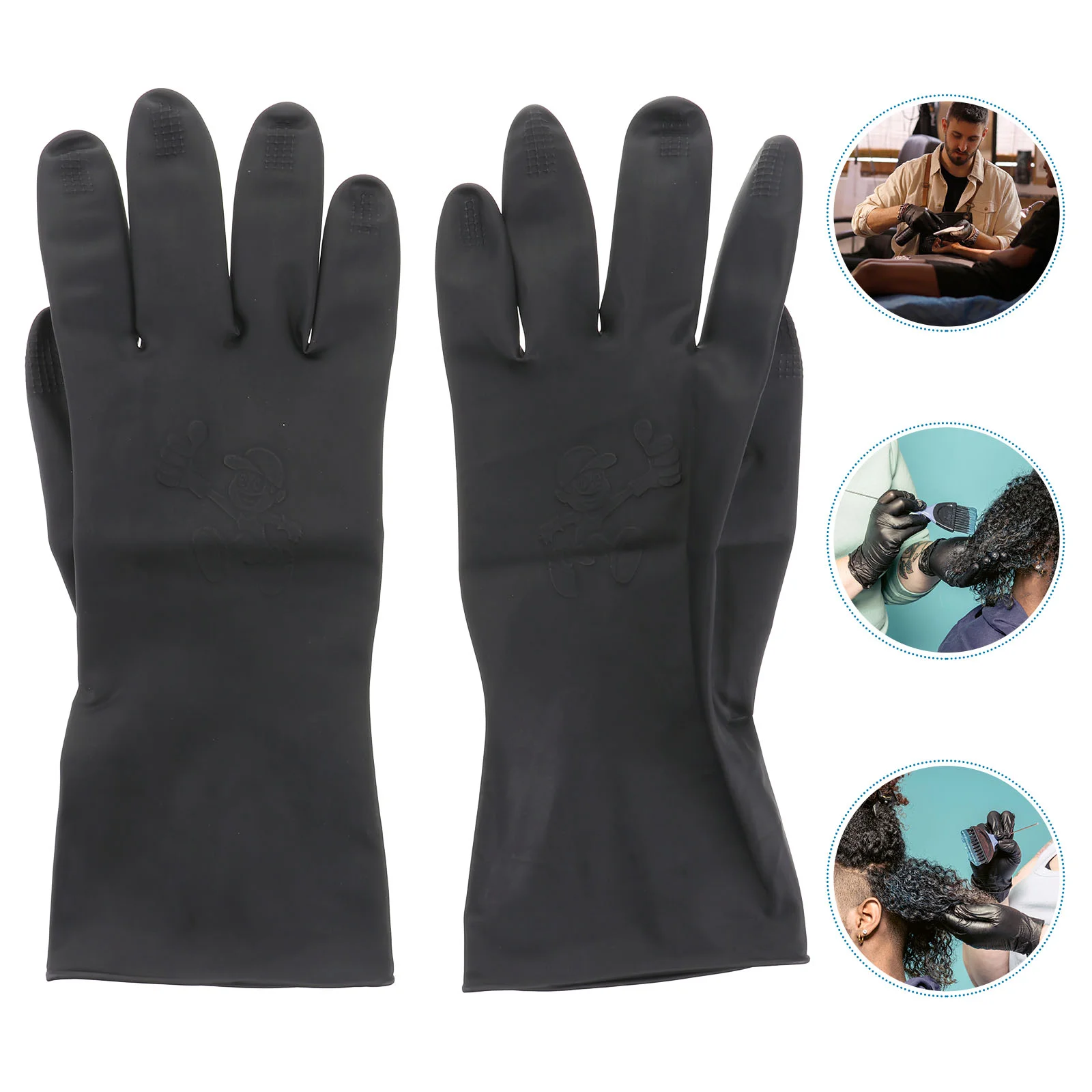 

Gloves Hair Coloring Dye Salon Dying Reusable Barber Black Rubber Supplies Color Men Accessories Hand Styling Large Glove
