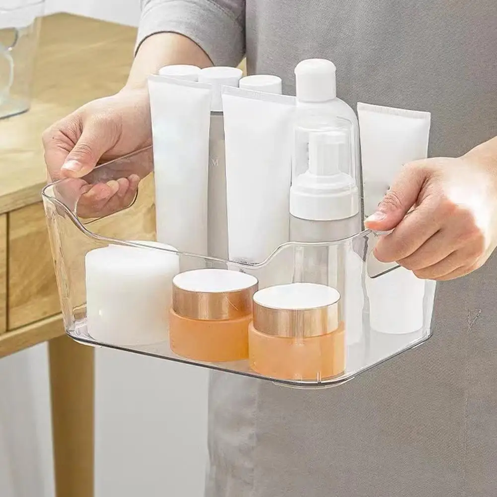 

Storage Box Transparent Plastic Cosmetic Storage Box Multi-purpose Storage Household Basket Debris Box Kitchen Storage A9T0