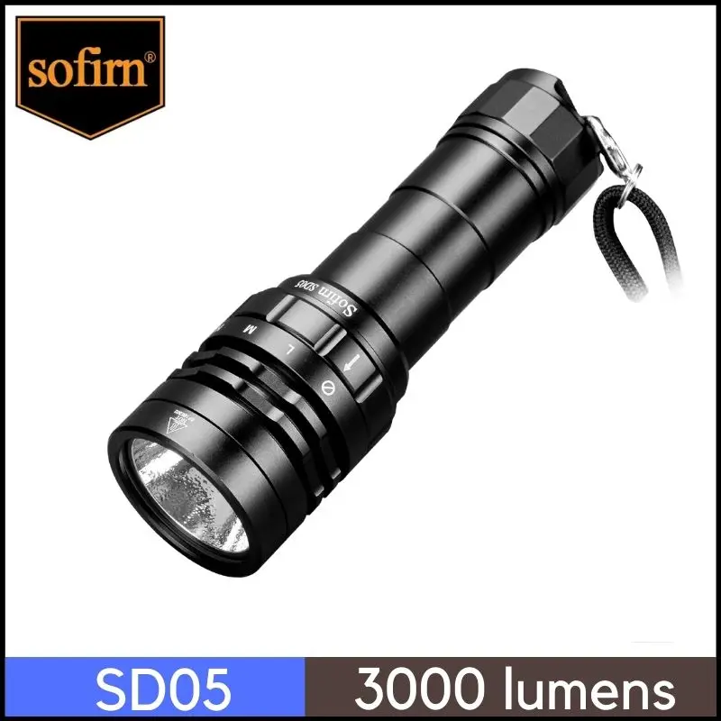 Sofirn SD05 3000 Lumens Scuba Diving Light Cree XHP50.2 21700 Dive Super Bright Flashlight with Magnetic Switch 5000K 6500K
