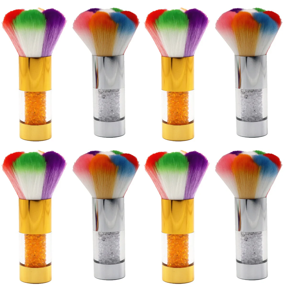 

8 Pcs Brushes Blusher Brushes Short Handle Loose Powder Brushes