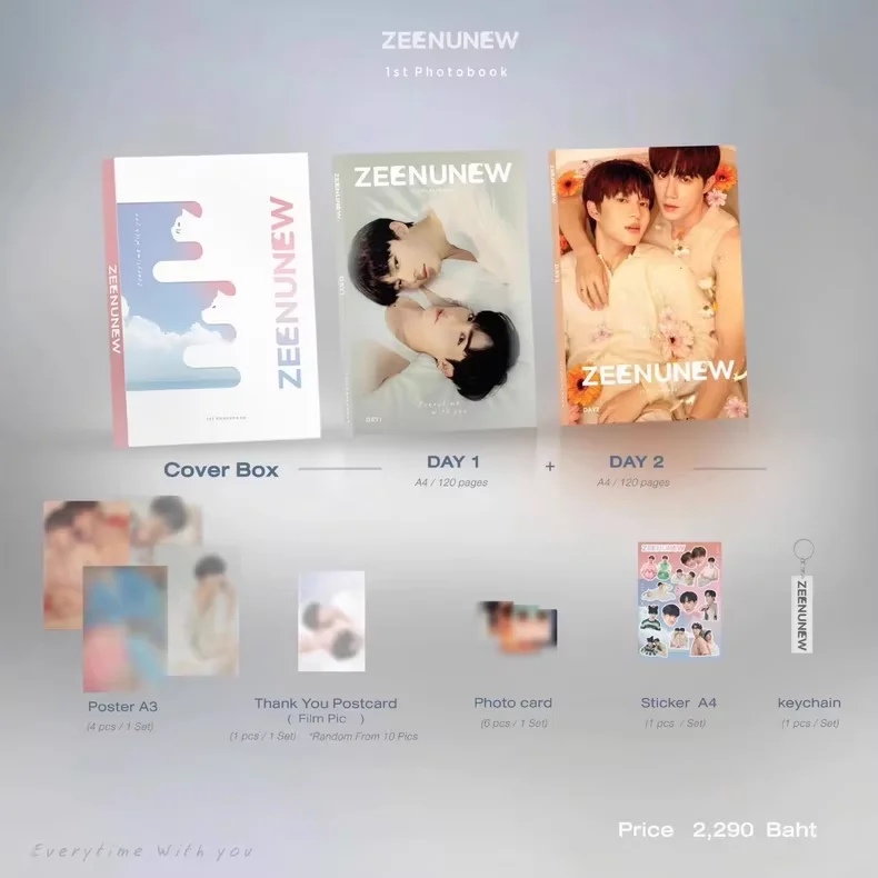 

В наличии Zeenunew Day1&Day2 Boxset для фотокниг официальная оригинальная тайская звезда Zeenunew