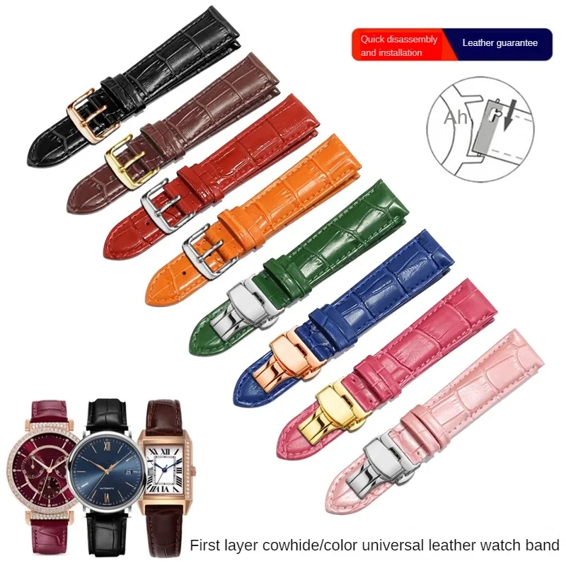 

Universal Genuine Leather Strap Of Various Brands 12/13/14/15/16/17/18/19/20/21/22/23/24mm Straight Interface Cowhide Watchband