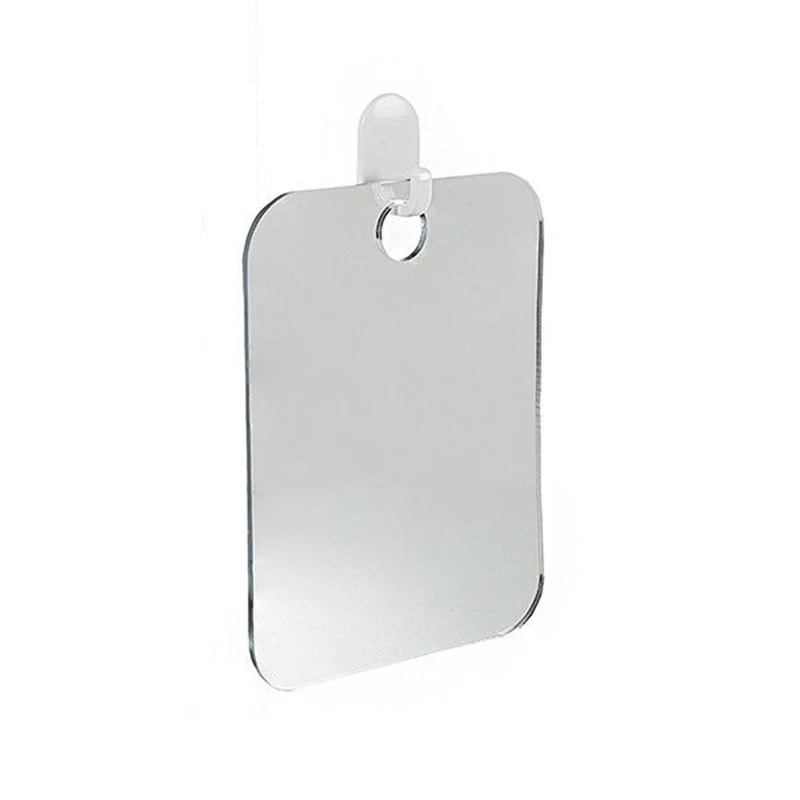 

Shaving Cosmetic Shower Mirror Bathroom Anti-Fog Wall Suction Mount Hook Square Mirror Simple Adjustable Makeup Mirror