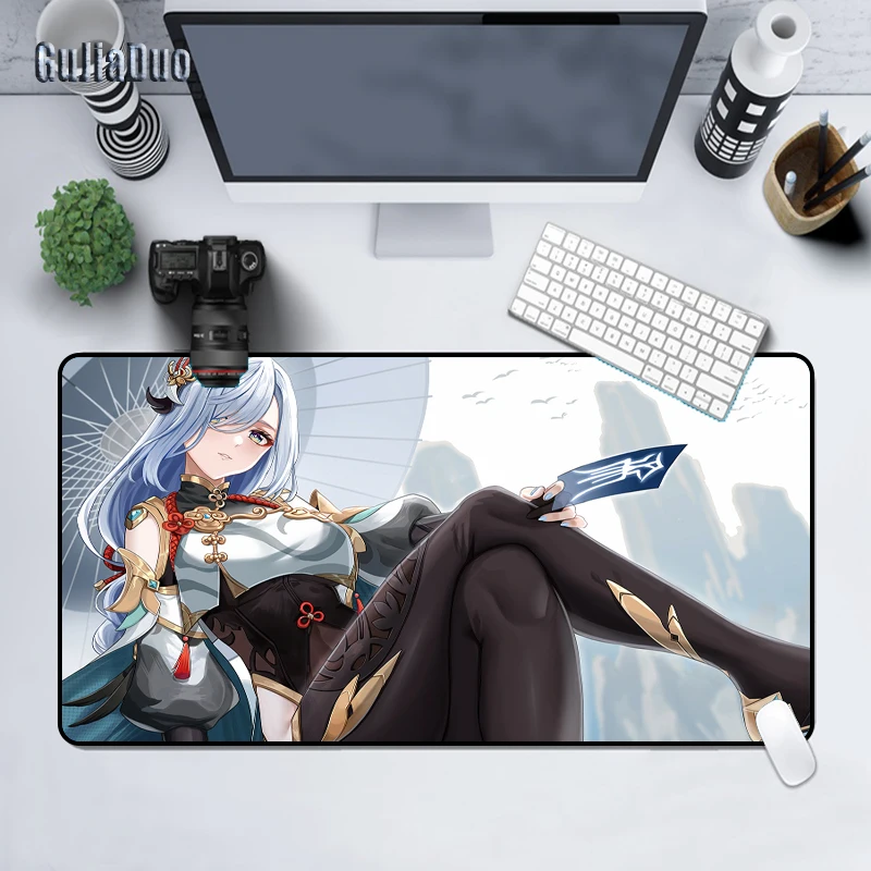 

Shenhe Genshin Impact Anime Gamer Mouse Pad 90x40 Large Size Computer Play Mat Gaming Accessories Kawaii Mouse Mats PC Cushion