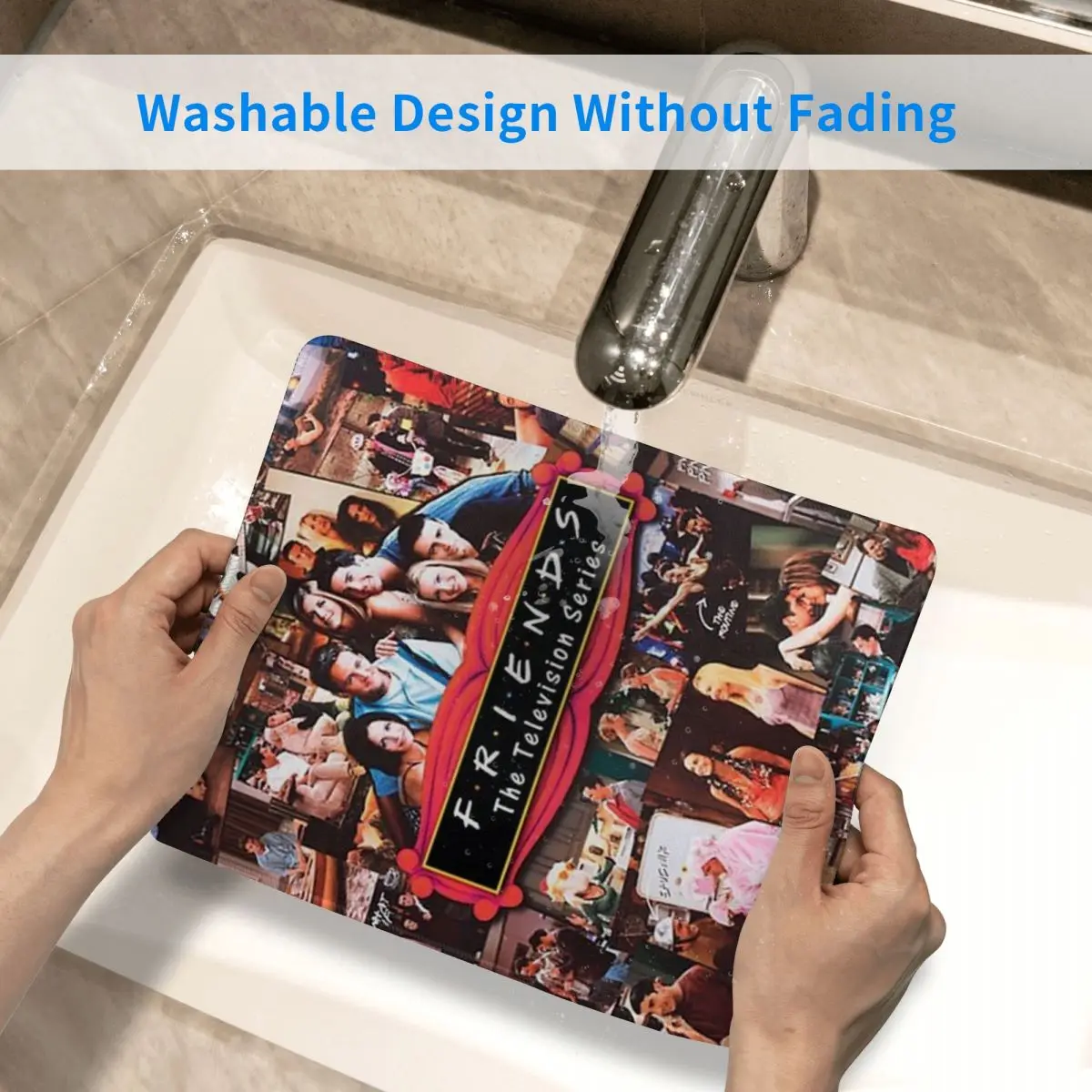 Винтажный игровой коврик для мыши с коллажем друзей в стиле ретро Нескользящий