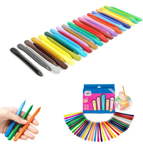 

12/24/36PCS Children's organic pigment painting set, oil painting triangle colored crayons easy to color and not easy to break