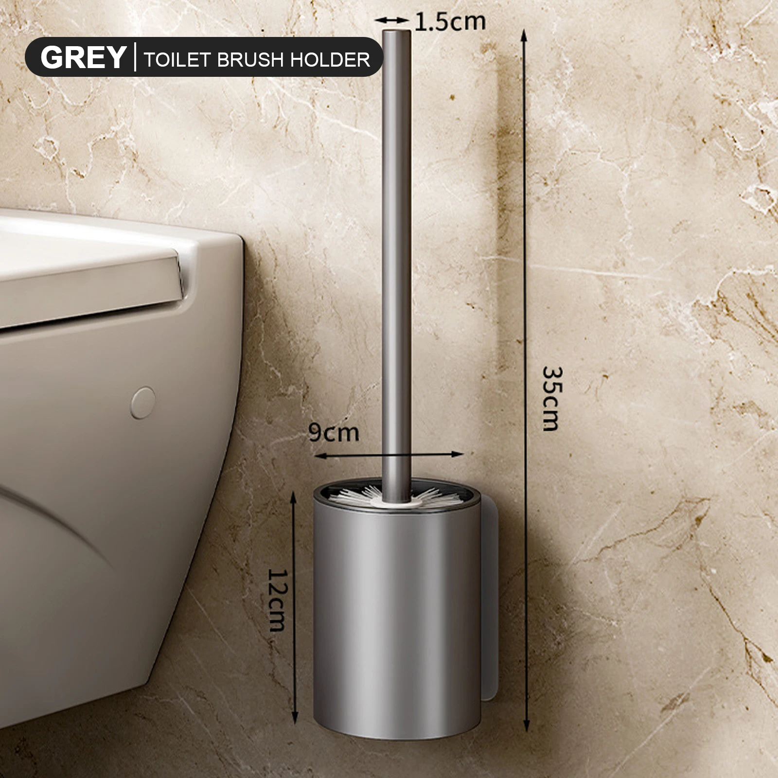 

Космическая алюминиевая щетка для унитаза с длинной ручкой, инструмент-щетка для мытья домашнего унитаза, настенный набор для чистки унитаза