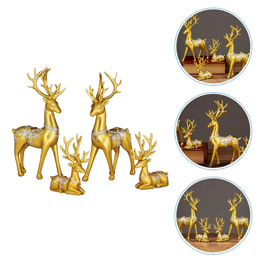 

Elk Decorative Ornaments Resin Decoration Xmas Gift Party Delicate Cabinet