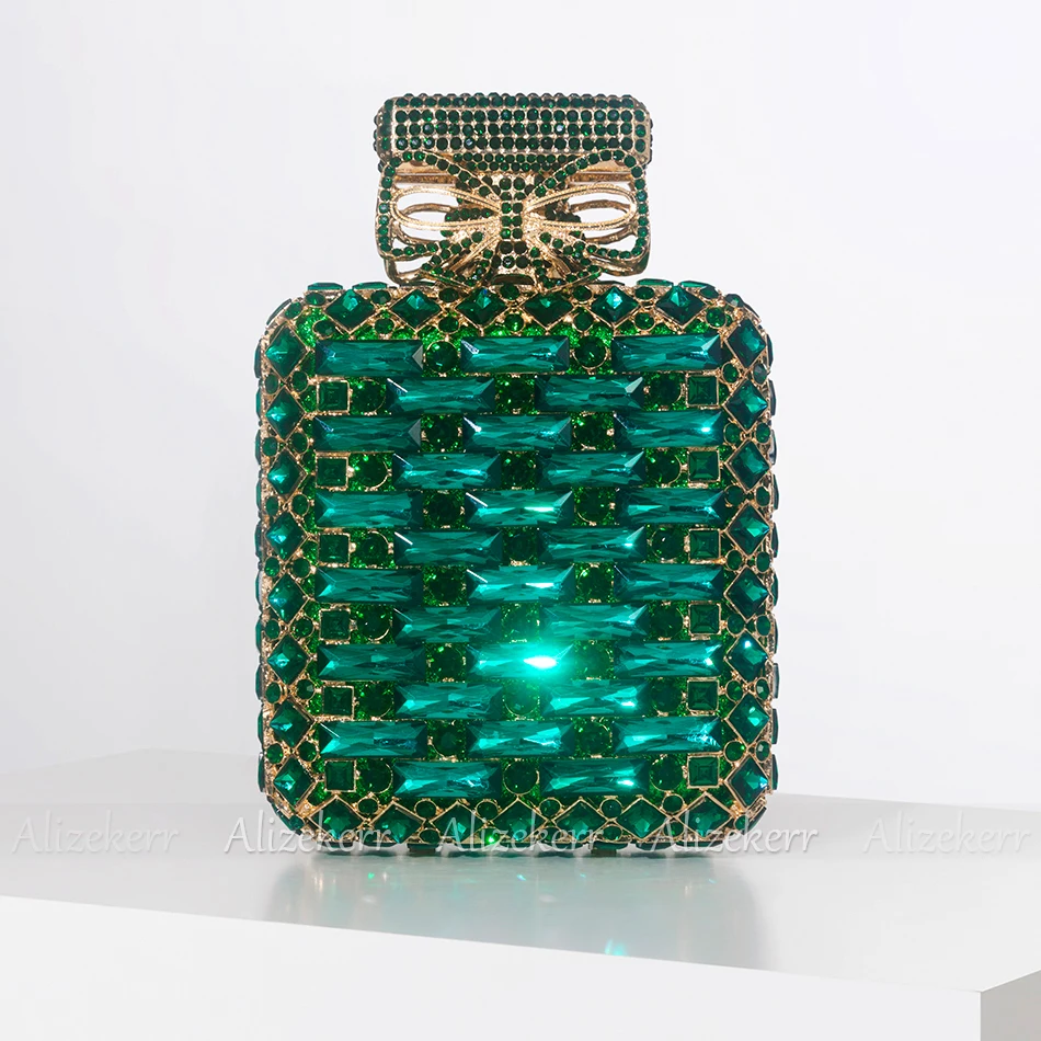 Вечерние женские сумки Alizekerr в виде флакона духов с кристаллами роскошные