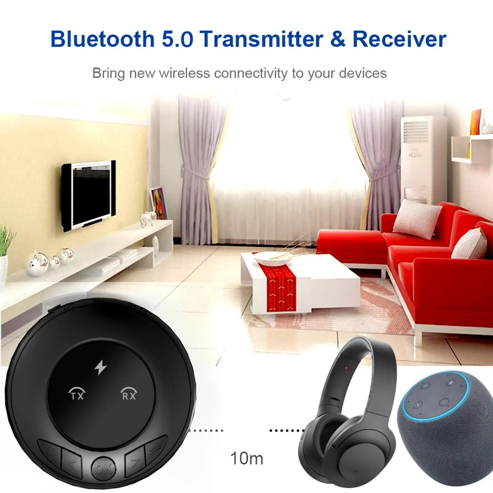 

Bluetooth 5,0 передатчик приемник громкой связи вызов 250 мАч батарея для ТВ ПК
