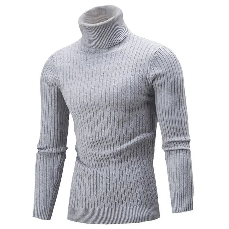 2023 Spring New Men's Daily Leisure Fashion Knitted Pullover Winter Daily Leisure Sports Youth High-collar Solid Sweater Tide