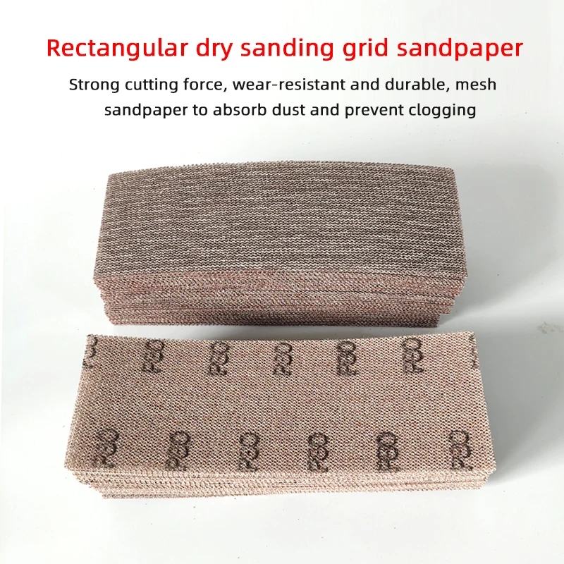 Rectangular Dry-grinding Mesh Sand Flocking Self-adhesive Sanding Putty Car Sandpaper Suitable For MIRKA 70×198mm Hand Planing