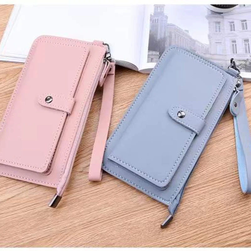 Multi-card Position Wallet Women PU Leather Bag Long Wallets Multifunctional Clutch Buckle Zipper Student Purse Coin Bags