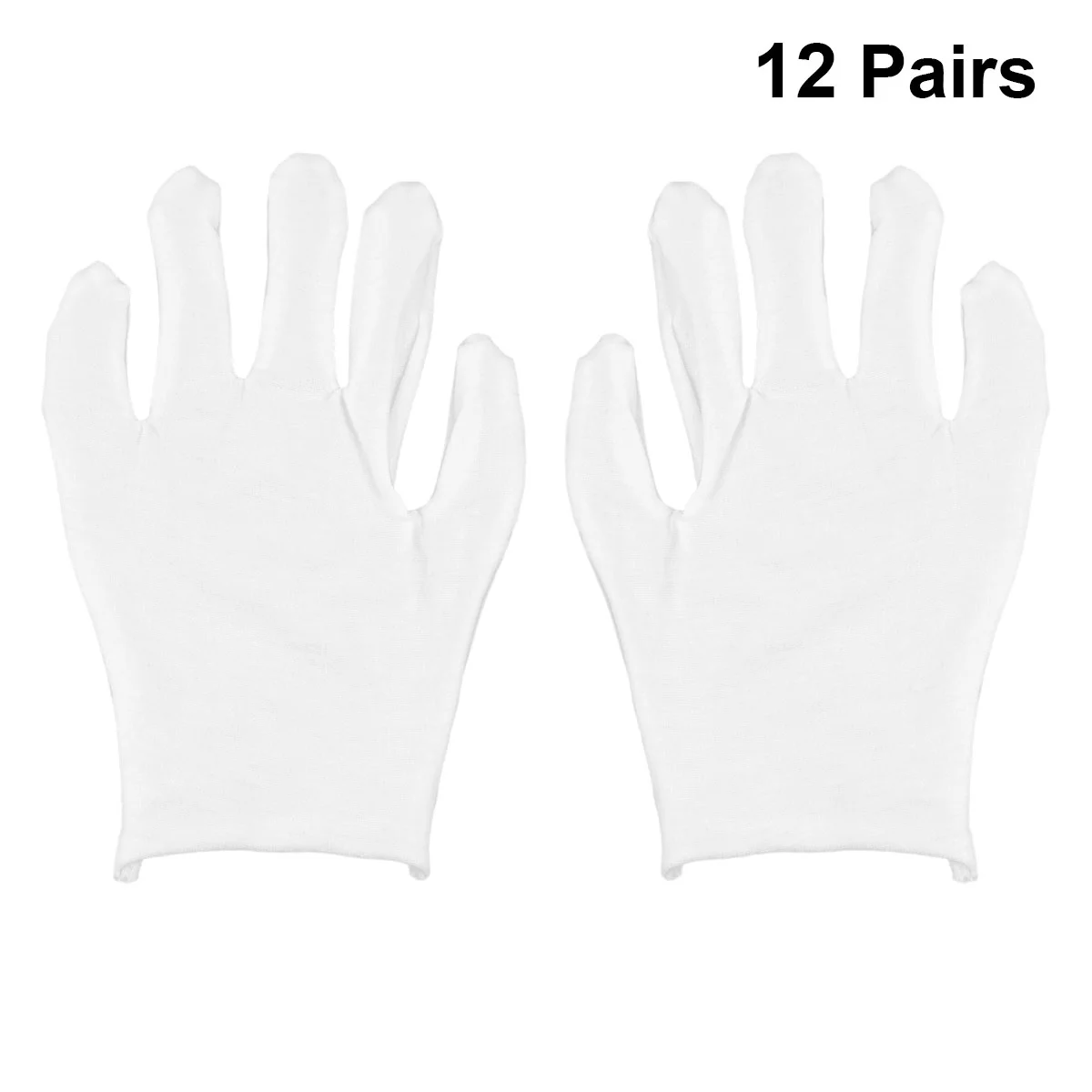 

12 Pair White Free Size Handwear for Labor Industrial Etiquette Gardening