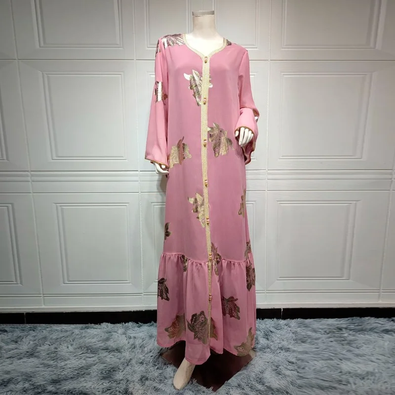 Muslim Fashion Abaya Dubai Turkey Kaftan Dress Dashiki Print Maxi Robe Long Sleeve Kimono Djellaba Femme Marocaine Vestidos