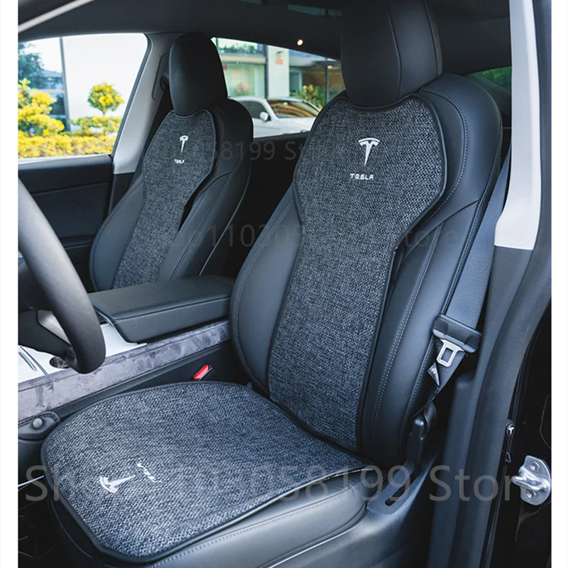

Льняная версия для модели Tesla 3, модель Y, Автомобильная подушка для интерьера, задняя подушка Tesla, модель Y 2023, аксессуары