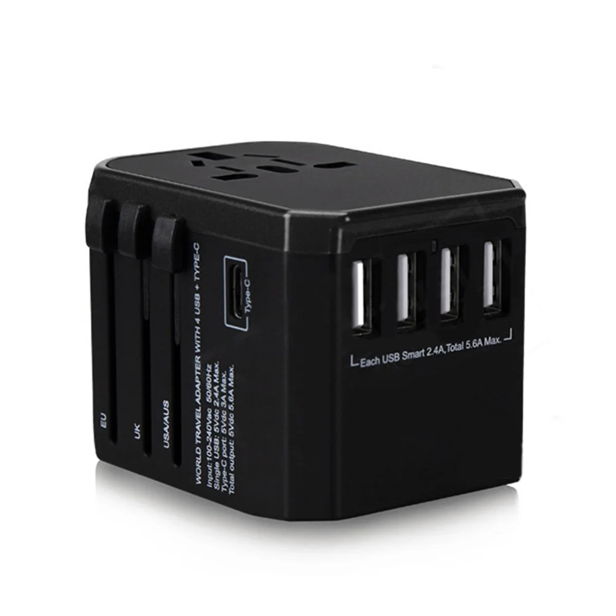 

Универсальная фоторозетка с 4 USB + Type-C + розетка с вилкой Стандарта США/Австралии/Великобритании/ЕС