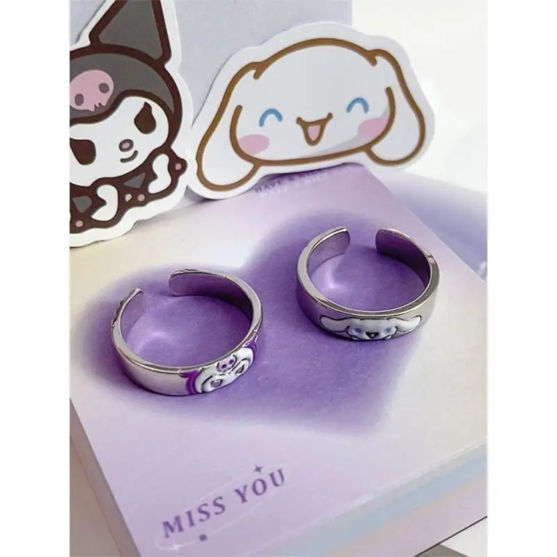 

Kawaii Sanrioed аниме мультфильм Kuromi серия Cinnamoroll кольцо Хэллоуин люминесцентное кольцо безделушки мальчик девочка праздник подарок