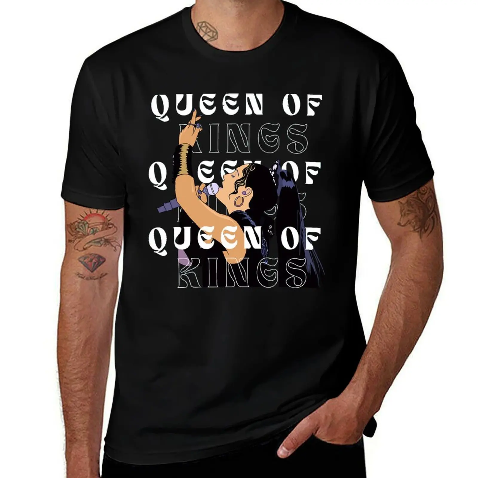 Фото Футболка Active T-Shirt от Alessandra Queen of Kings в стиле Eurovision Song, повседневный городской стиль, с коротким рукавом №1