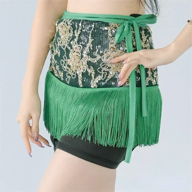 Женский хип-шарф с кисточками и вышивкой для танца живота сексуальный