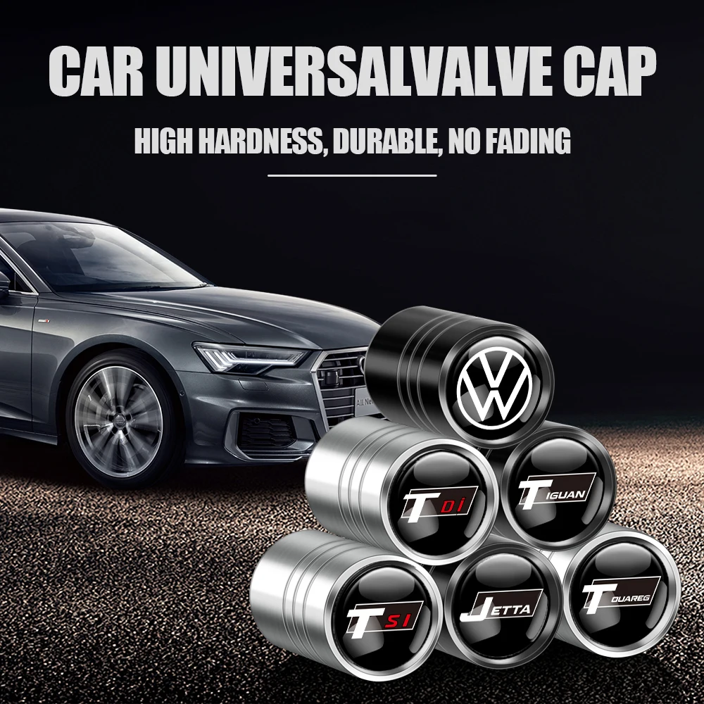 4 sztuki metalowych nakrętek zaworów kół samochodowych do Volkswagen Golf Passat B6 Jetta Touran CADDY Beetle Scirocco Bora MK4 MK7 Polo Tiguan