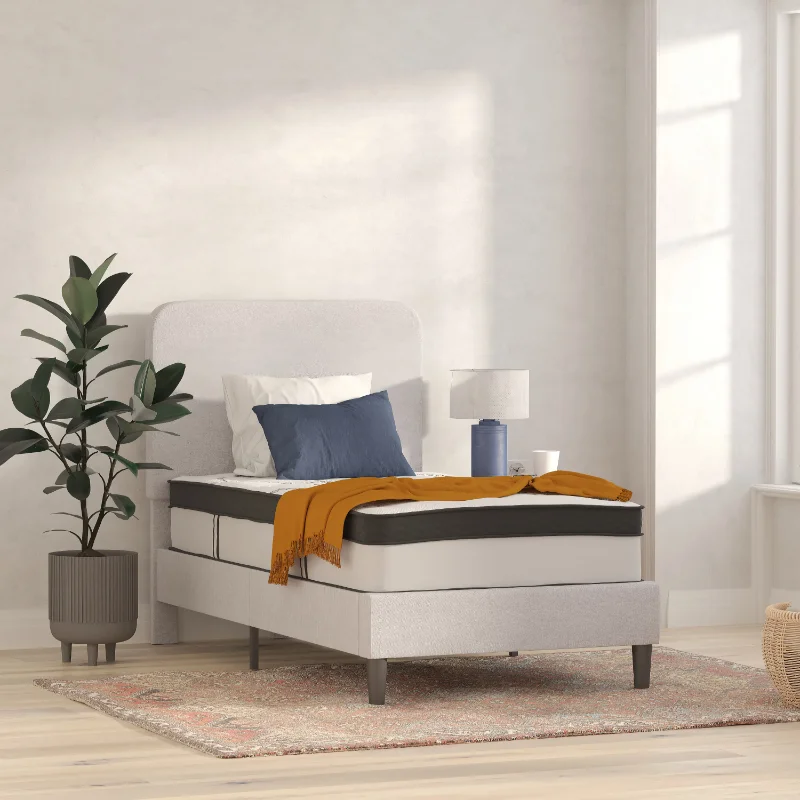 

Flash Furniture Capri Comfortable Sleep 12" Medium Tight Top Hybrid Pocket Spring Mattress, Full bedroom furniture matress