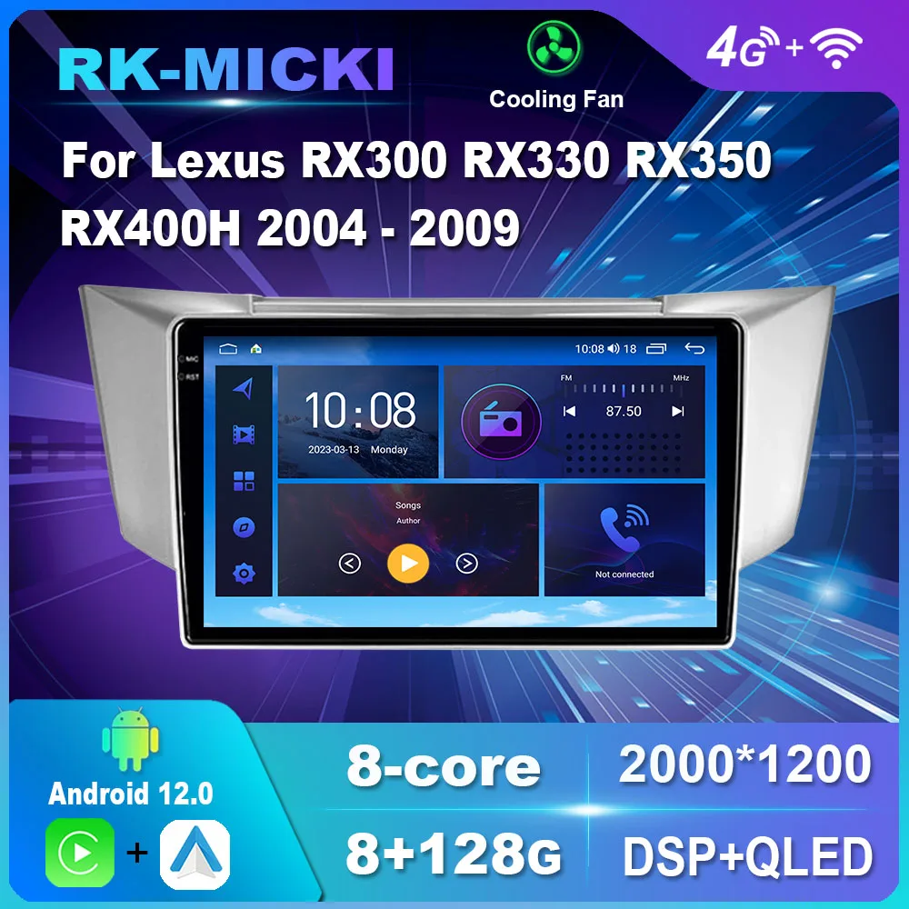 

9 Inch Android 12.0 For Lexus RX300 RX330 RX350 RX400H 2004 - 2009 Multimedia Player Auto Radio GPS Carplay 4G WiFi DSP