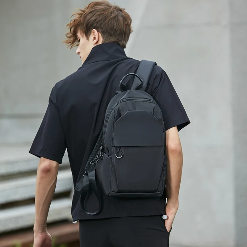 

Small Men's Backpacks Sports Outdoor Man School Bag Fashion Oxford Cloth Mini Travel Shoulder Bags for Male Black Rucksack