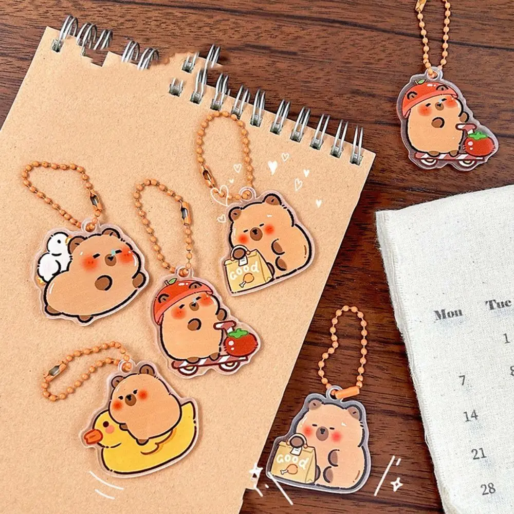 Kawaii акриловый брелок с капибарой забавная милая сумка капбарой подвесной