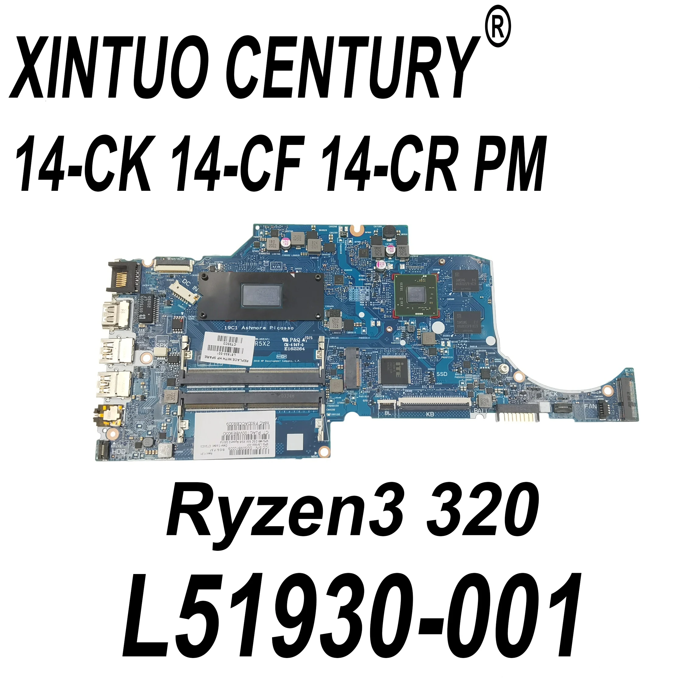 

L51930-001 L54189-001 для HP 114-CK 14-CF 14-CR Материнская плата ноутбука 6050A3068501 AMD Ryzen3 320 216-0889018 100%