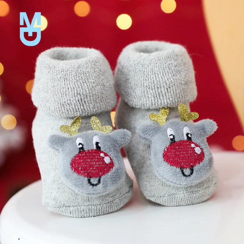 

New Christmas Baby Socks Winter Warm Cute Santa Elk Non-slip Newborn Toddler Boy Girl Christmas Socks