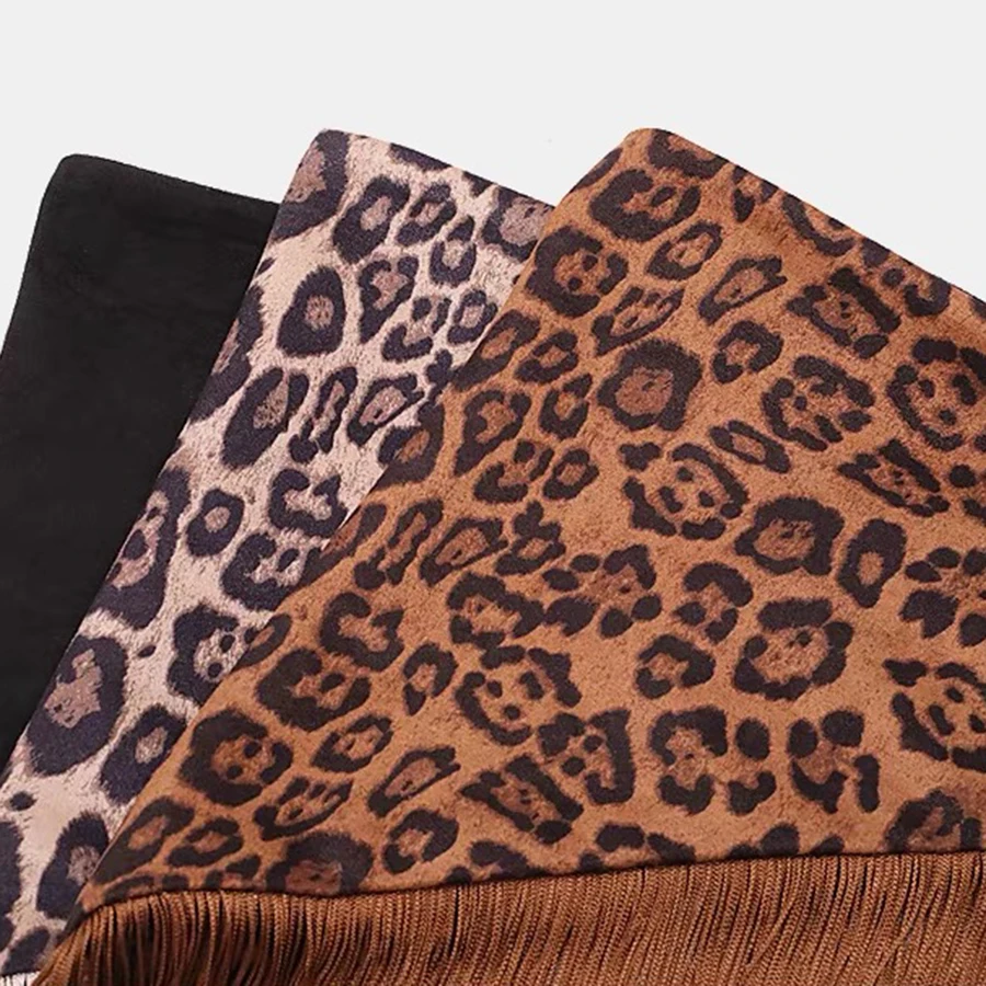 Тканевый пояс с леопардовым принтом и кисточками для женщин нерегулярный