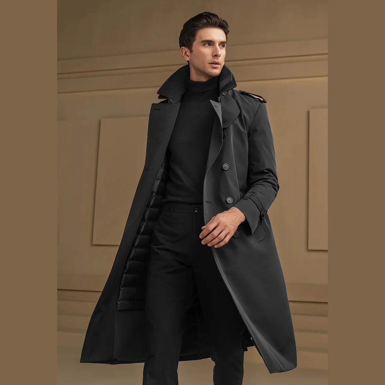 

BOSIDENG long trench goose down jacket winter warm coat business style B10144683