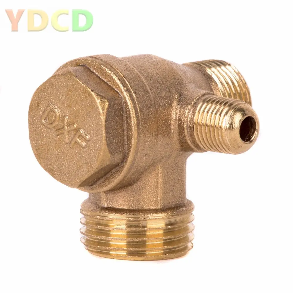 

1pcs New 3 Port Check Valve Brass Male Thread Check Valve Connector Tool for Air Compressor