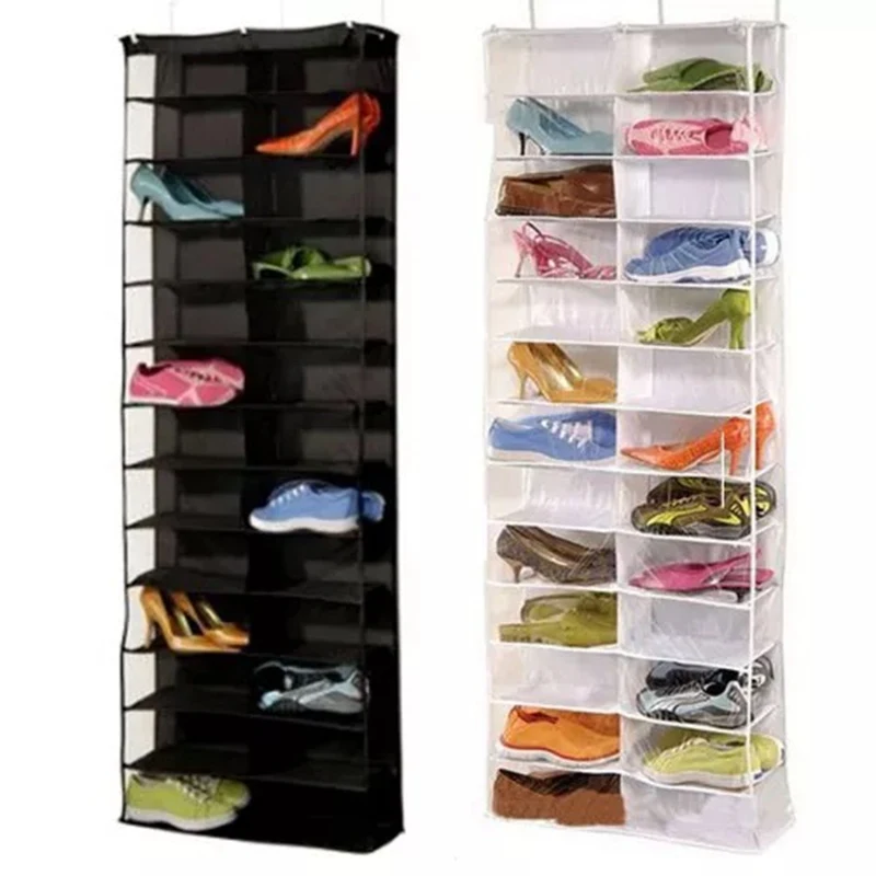 

26 Pocket Shoe Door Hanging Organizer Rack Space Saver Shoes Wall Bag Storage Closet Holder Behind Door Free Nail Bedroom Home