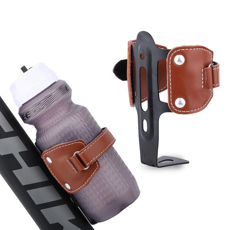

53g Bicycle Bottle Cage Retro Cowhide Aluminum Alloy Water Cup Holder For Mountain Road Folding Bike Bicycle Accessories