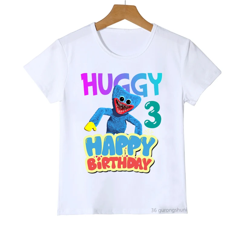

2022 Huggy Wuggy Poppy Playtime T Shirt Happy Birthday 2- 10 T-Shirt Print Kids Gift Girl Boy Unisex Tshirt Short Sleeve Tops