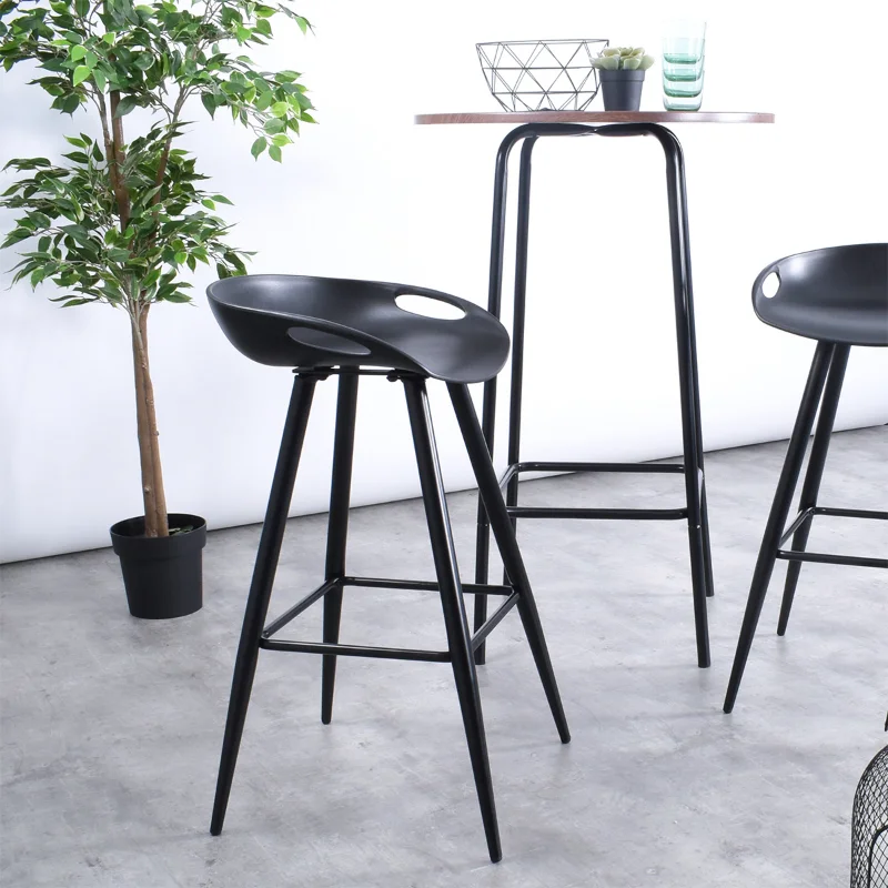 

Bak Bar & Counter Stool (Set of 2) - Black Black ABS+Steel(Q235) [US Stock]