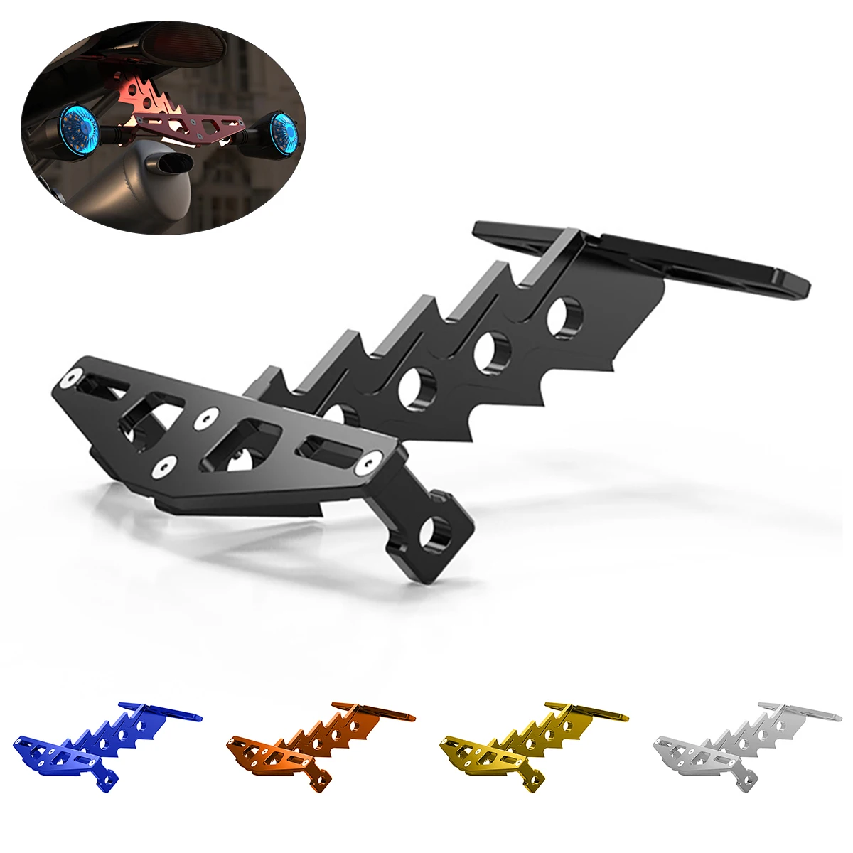 

Universal Aluminum Motorcycle Rear License Plate Mount Bracket Back Bumper License Holder Adapter for Car Automobile SUV Trucks