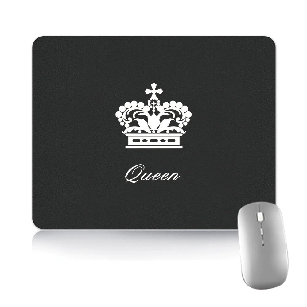 

Mouse Pad Small Size 25x21cm Durable PU Leather White Image Pattern Smooth Game Mouse Mat Waterproof Office Desk Accessories