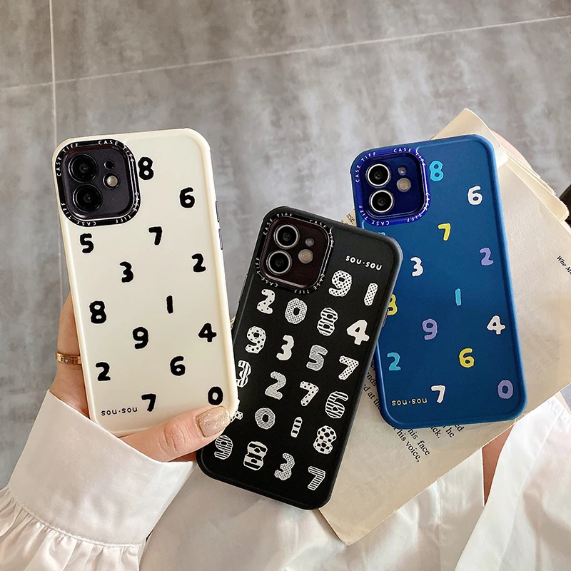 

INS Couple Creative Figures Soft Silicone Phone Cases For iPhone 13 12 11 Pro Max XR XS MAX 8 X 7 SE 2020 Anti-drop Back Cover