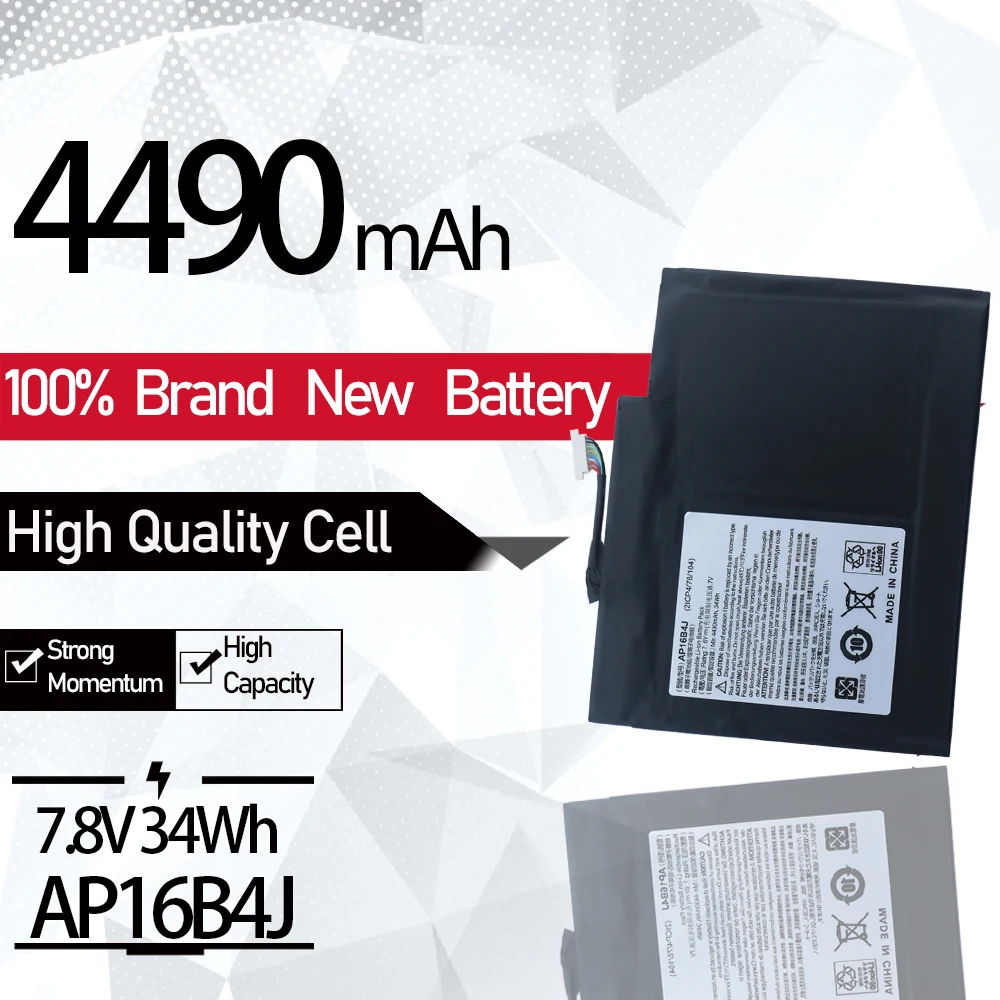 

Laptop Battery AP16B4J For Acer Aspire Switch Alpha 12 SA5-271 Tablet PC SWITCH 5 SW512-52- ALPHA NT.LCDAA.014 7.8V 34WH 4490mAh